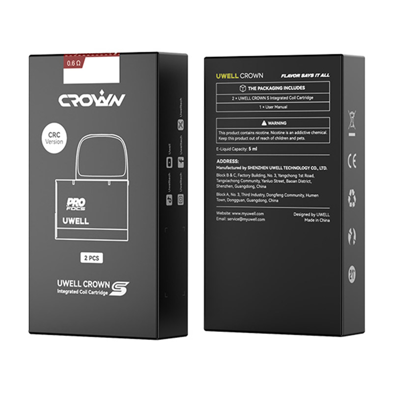 [Global-CN02] Uwell Crown S Pod Cartridge 5ml (2pcs/pack)