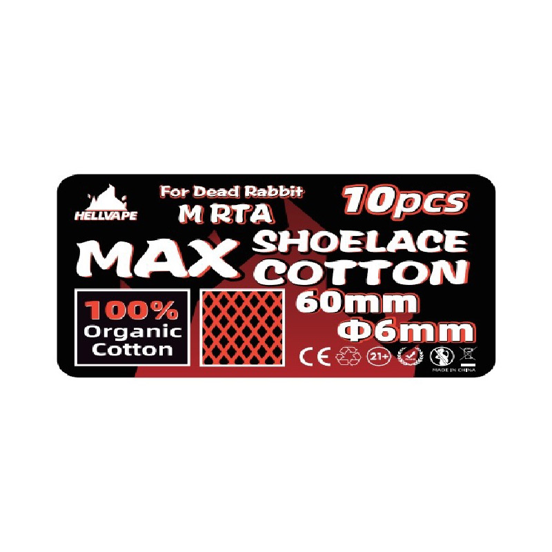 [Global-CN02] Hellvape Dead Rabbit M RTA Max Shoelace Cotton (ID:6mm; 10pcs/Pack)