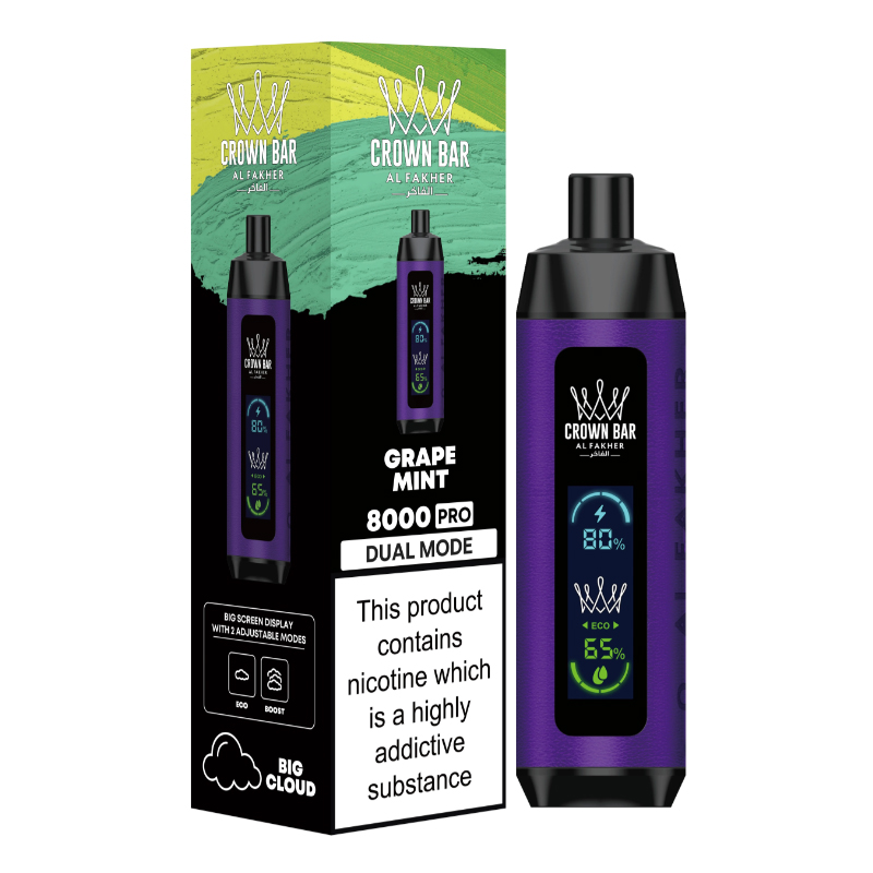 [Global-CN01] Authentic CROWN BAR Al Fakher 8000 Pro Dual Mode Kit 18ml