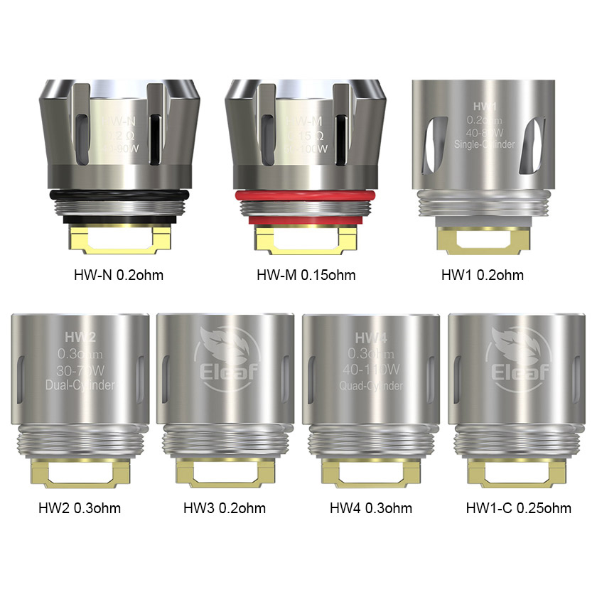 [Global-CN02] HW Series Replacement Coil Head For Eleaf Ello Mini, Ello Mini XL,iJust 3 Pro Kit (5Pcs/Pack)