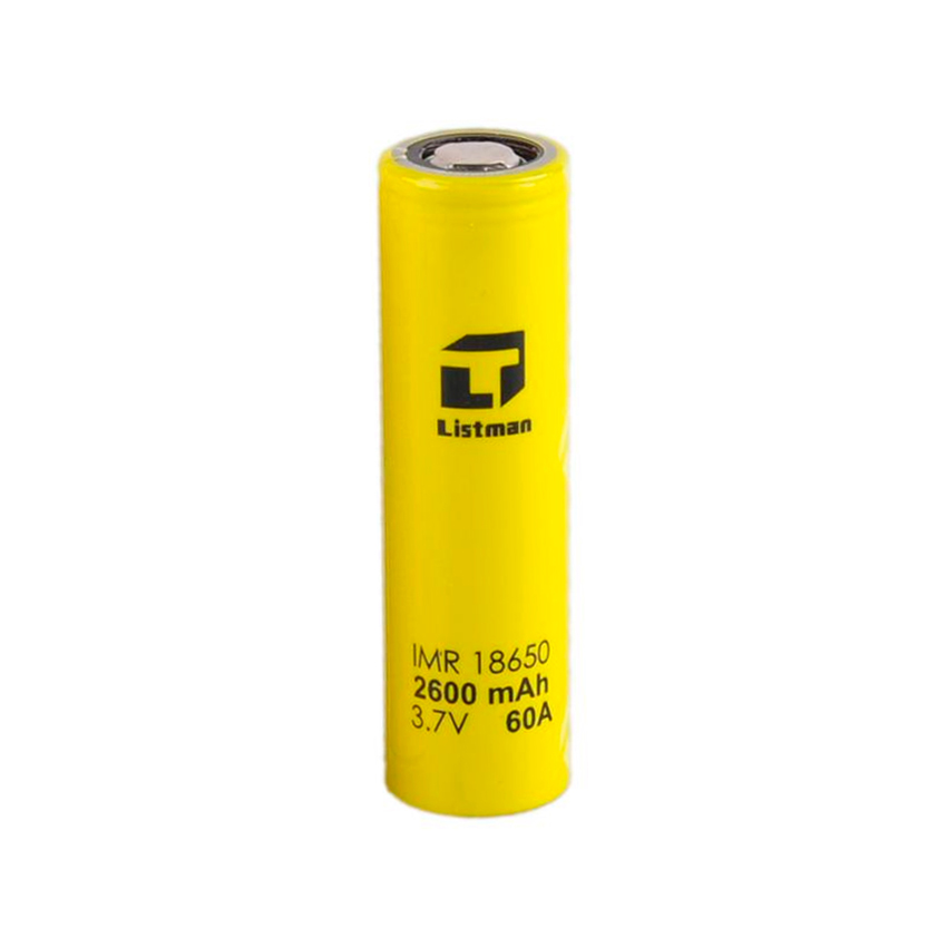 [Global-CN04] 2pcs Listman IMR 18650 2600mAh 60A Flat Top Li-ion Rechargeable Battery