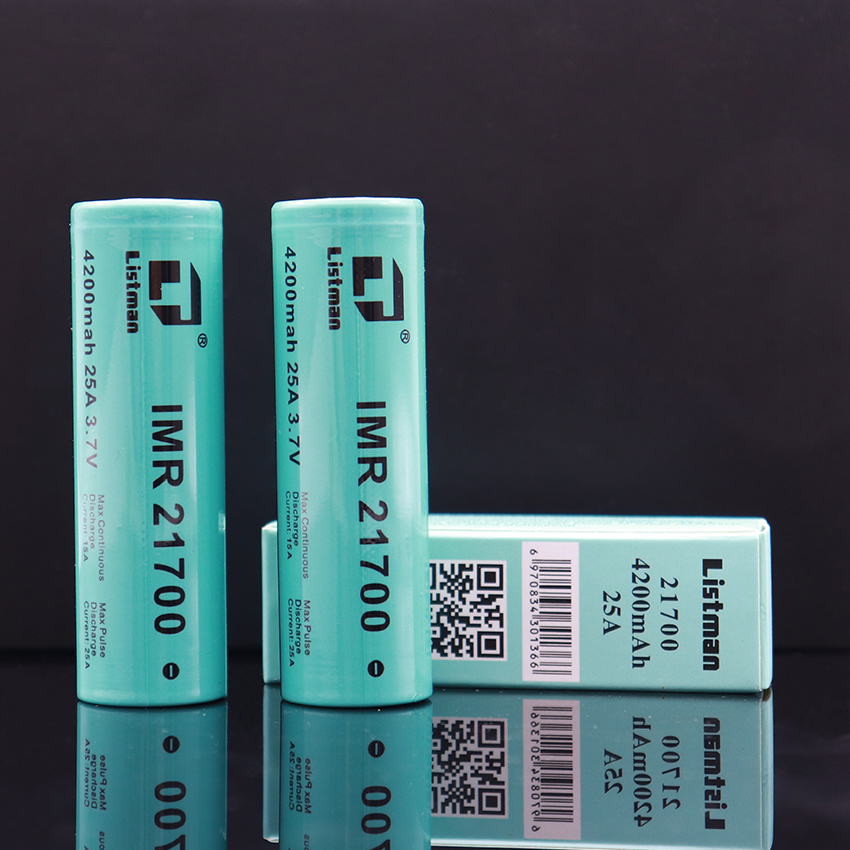 [Global-CN04] 2pcs Listman IMR 21700 4200mAh 25A Flat Top Li-ion Rechargeable Battery