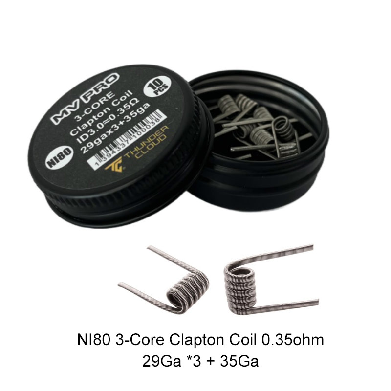 [Global-CN02][Pre-order] Thunder Cloud MV Pro Ni80 Pre-Built Coil 3-Core Clapton Coil 0.35ohm 