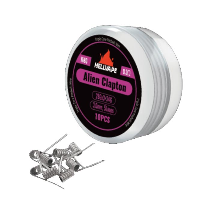 [Global-CN02][Pre-order] Hellvape Ni80 Triple Core Alien Clapton Prebuilt Wire 28Ga*3+34Ga (0.3ohm) (10Pcs/Pack)