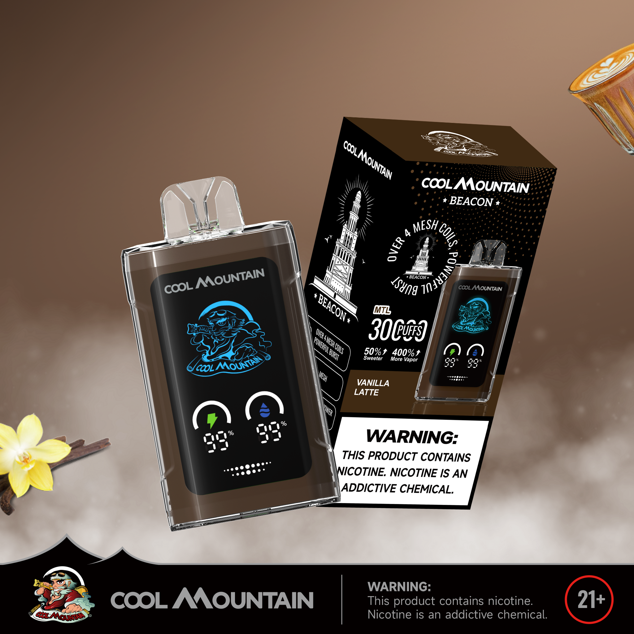 [Europe-PL01] Cold Mountain BEACON 30K Kit Shisha 35ml
