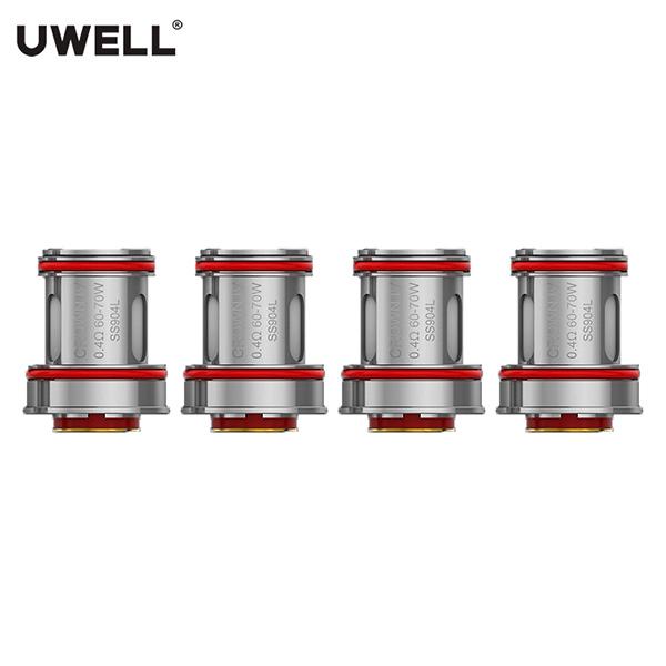 Authentic Uwell Crown 4 Dual SS904L Coil Head 0.4ohm x 4