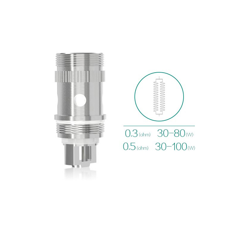 [Global-CN02] Eleaf EC Series Coil Heads for Eleaf iJust S/ iJust 2/ 2 Mini/ iJust ECM Tank, Melo/ Melo 2/ Melo 3/ Melo 3 Mini/ Melo 3 Nano/ Melo 4/ Melo 5/ Melo 6 Tank, Lemo 3, Atlantis & Atlantis 2 & Atalantis Mega iStick X80 ,iStick XC100 Kit (5pcs/pac