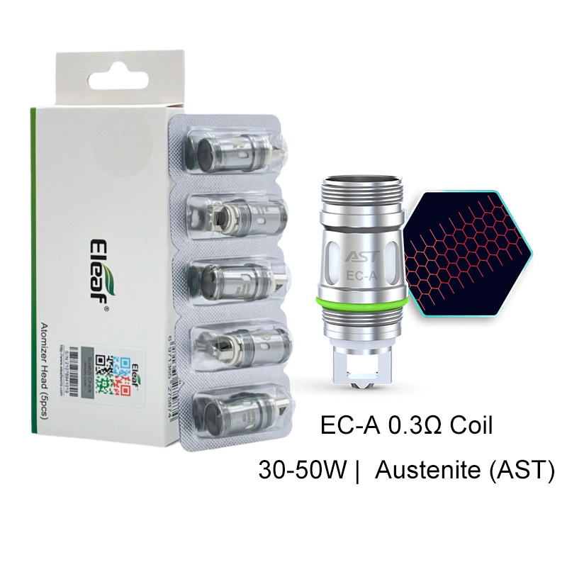 [Global-CN02] Eleaf EC Series Coil Heads for Eleaf iJust S/ iJust 2/ 2 Mini/ iJust ECM Tank, Melo/ Melo 2/ Melo 3/ Melo 3 Mini/ Melo 3 Nano/ Melo 4/ Melo 5/ Melo 6 Tank, Lemo 3, Atlantis & Atlantis 2 & Atalantis Mega iStick X80 ,iStick XC100 Kit (5pcs/pac