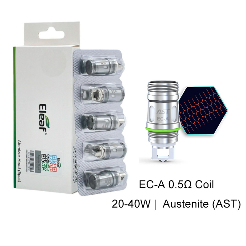 [Global-CN02] Eleaf EC Series Coil Heads for Eleaf iJust S/ iJust 2/ 2 Mini/ iJust ECM Tank, Melo/ Melo 2/ Melo 3/ Melo 3 Mini/ Melo 3 Nano/ Melo 4/ Melo 5/ Melo 6 Tank, Lemo 3, Atlantis & Atlantis 2 & Atalantis Mega iStick X80 ,iStick XC100 Kit (5pcs/pac