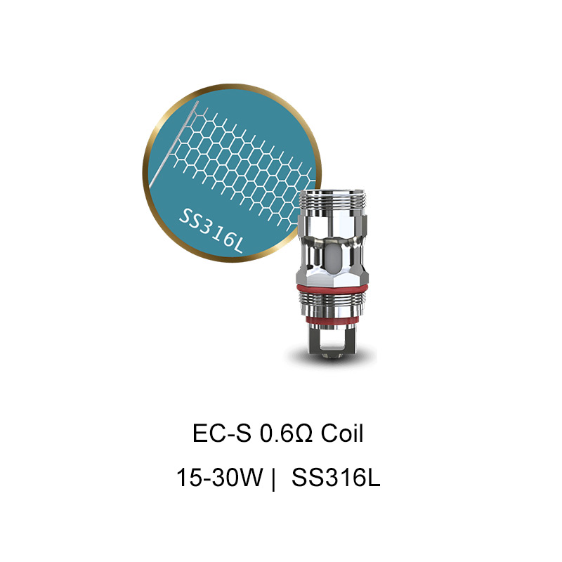 [Global-CN02] Eleaf EC Series Coil Heads for Eleaf iJust S/ iJust 2/ 2 Mini/ iJust ECM Tank, Melo/ Melo 2/ Melo 3/ Melo 3 Mini/ Melo 3 Nano/ Melo 4/ Melo 5/ Melo 6 Tank, Lemo 3, Atlantis & Atlantis 2 & Atalantis Mega iStick X80 ,iStick XC100 Kit (5pcs/pac