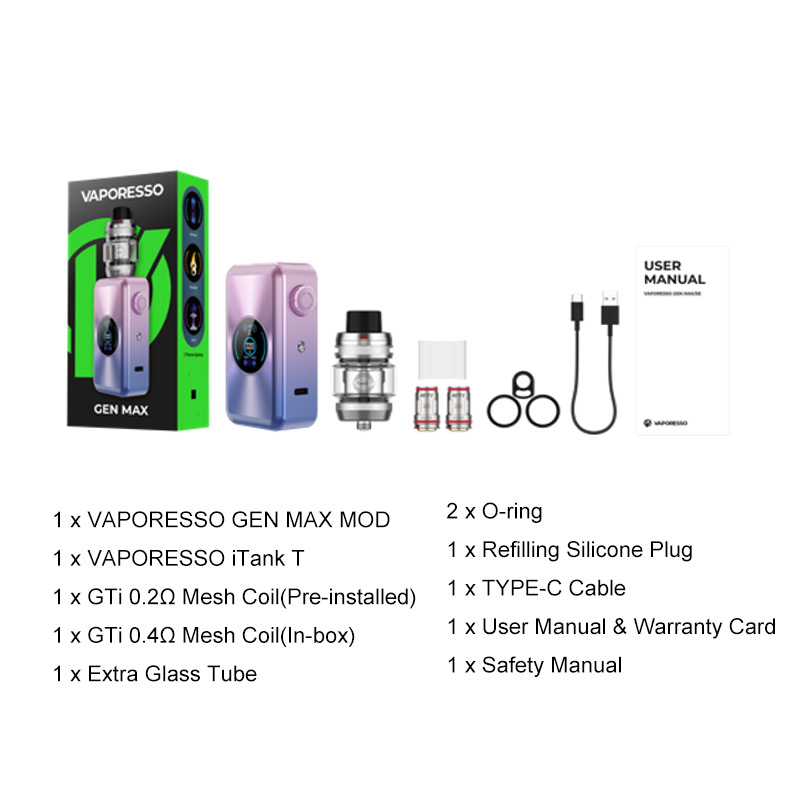 [Global-CN02][Clearance] Vaporesso GEN MAX Mod Kit With iTank T Atomizer 6ml