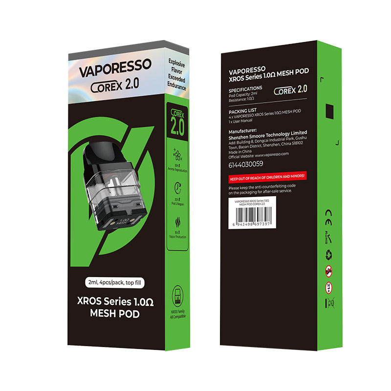 [Global-CN02][Clearance] Vaporesso Xros Series Corex 2.0 Pod Cartridge for Xros / Xros 2 / Xros Mini / Xros 3 / Xros 3 Mini / Xros Nano / Xros 3 Nano / Xros Pro / Xros Cube / Xros 4 / Xros 4 Mini/Xros 4 Nano/ Xros 5 /Xros 5 Mini Kit 2ml / 3ml (4pcs/pack)