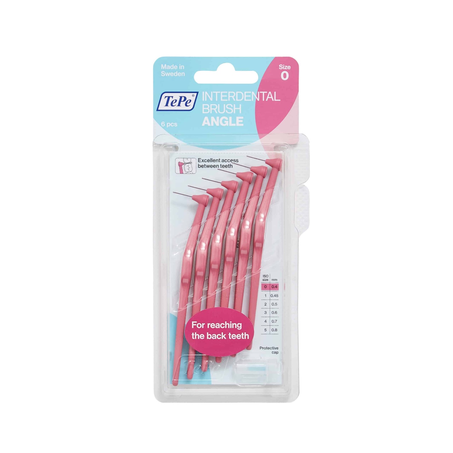 TePe Angle Pink Interdental Brushes 0.4mm 6's