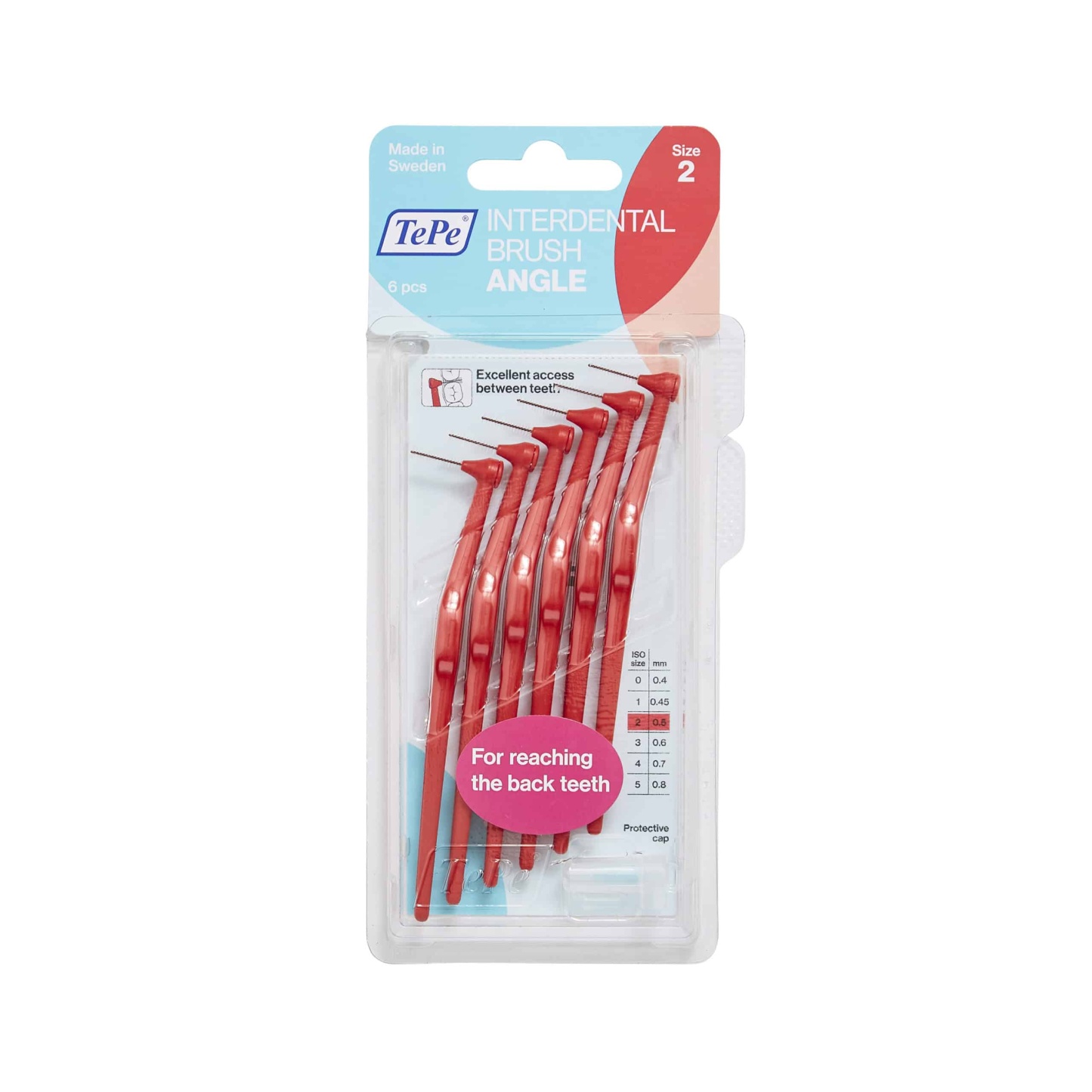 TePe Angle Red Interdental Brushes 0.5mm 6's