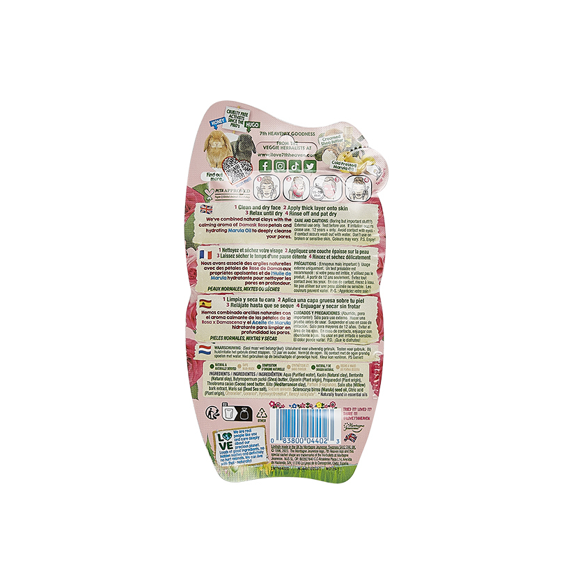 7th Heaven Pink Rose Clay Face Mask