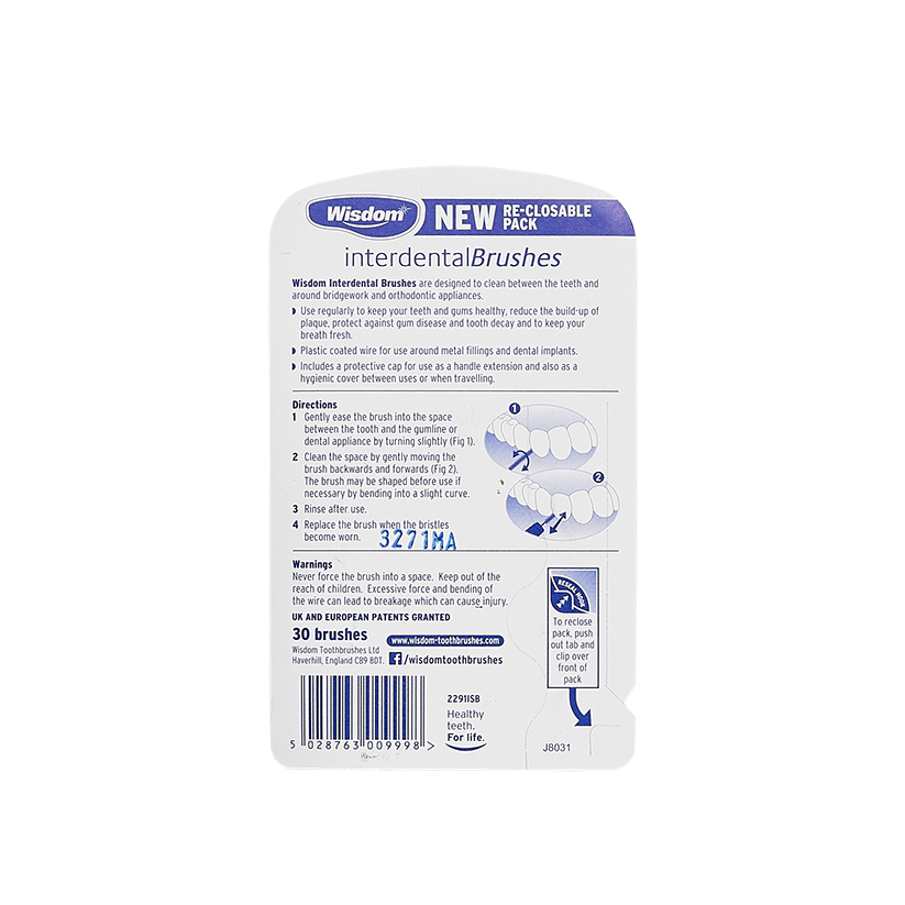Wisdom Interdental Brushes 30s 0.45mm