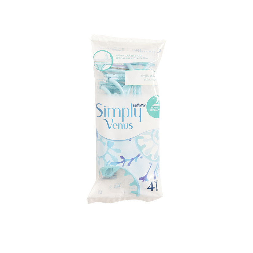Gillette Simply Venus 2 Women's Disposable Razors, 4 Pack