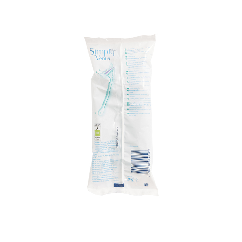 Gillette Simply Venus 2 Women's Disposable Razors, 4 Pack