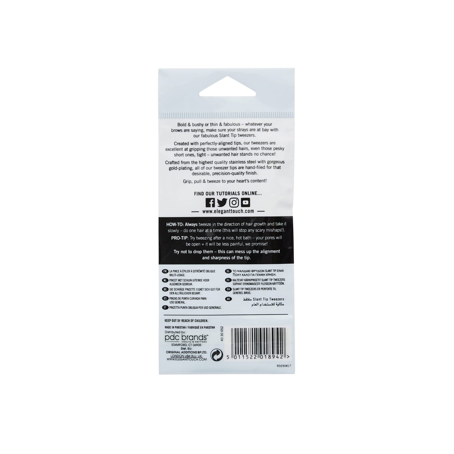 Elegant Touch Slant Tip Tweezer