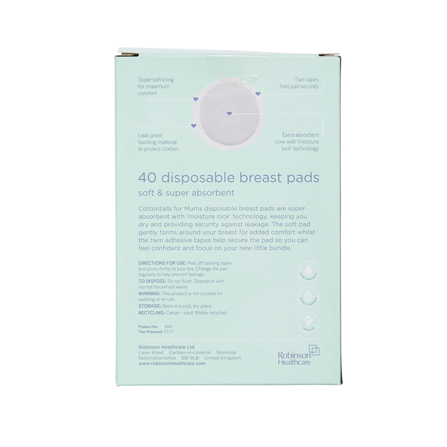 Robinson Cottontails for Mums Breast Pads 40's
