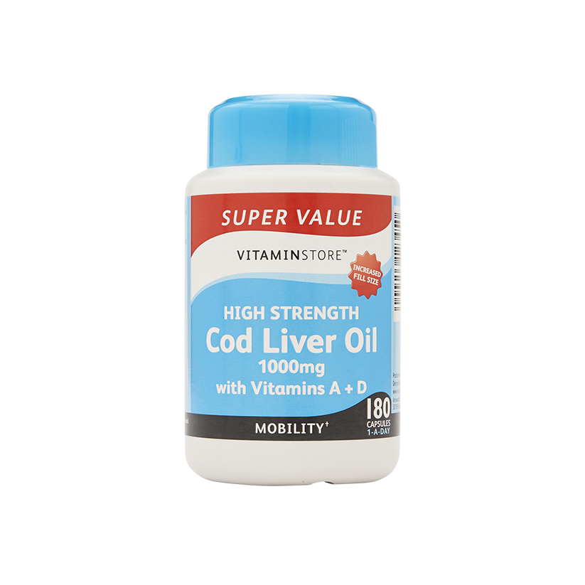 Vitamin Store High Strength Cod liver Oil 1000mg Capsules 180s