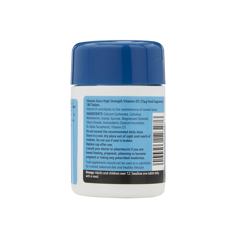 Vitamin Store High Strength Vitamin D 25ug Tablets 180s