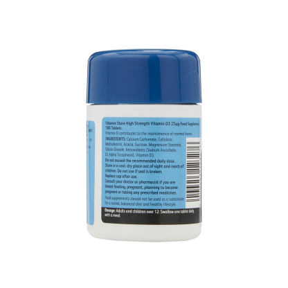Vitamin Store High Strength Vitamin D 25ug Tablets 180s