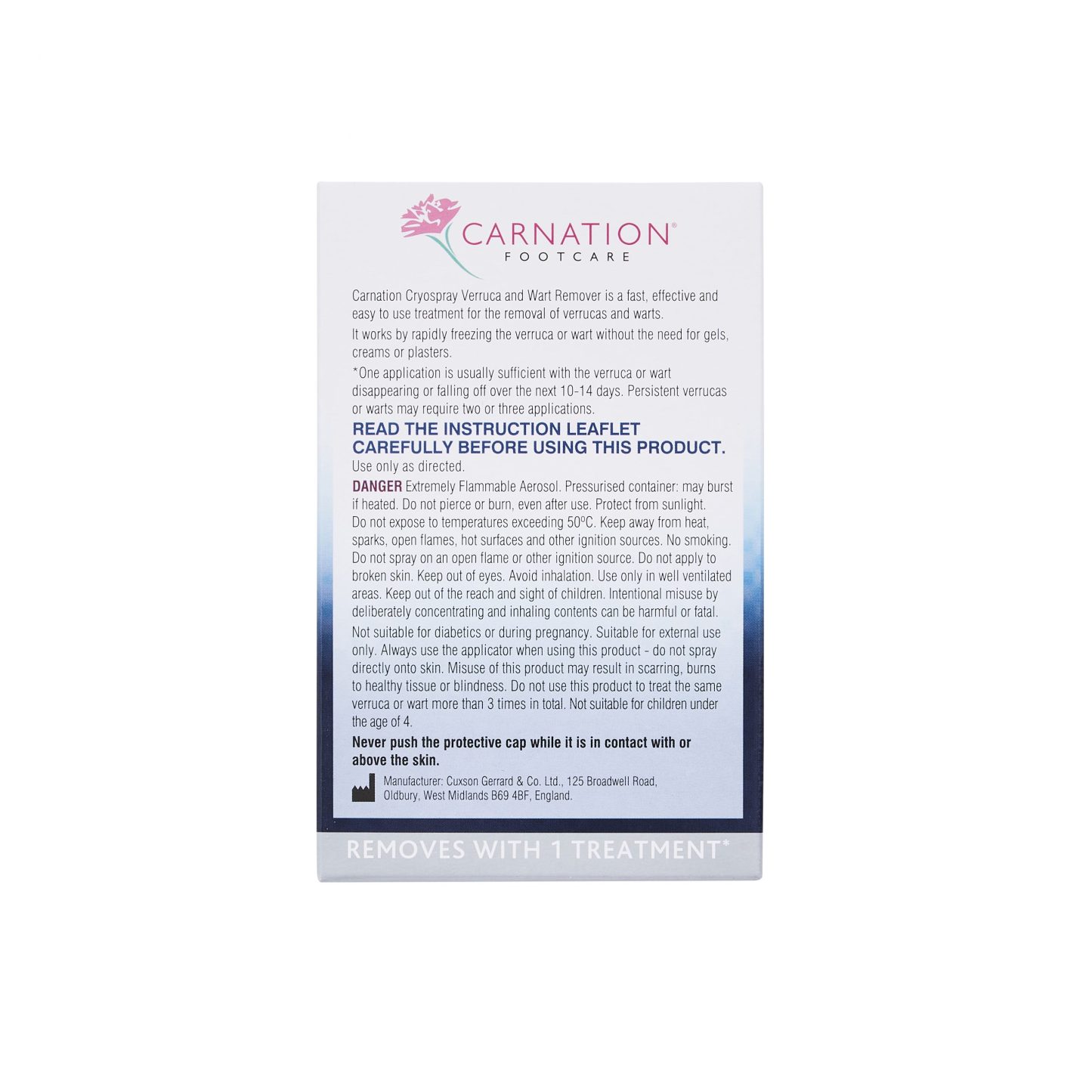 Carnation Cryospray Verruca & Wart Remover Freeze Spray 50ml