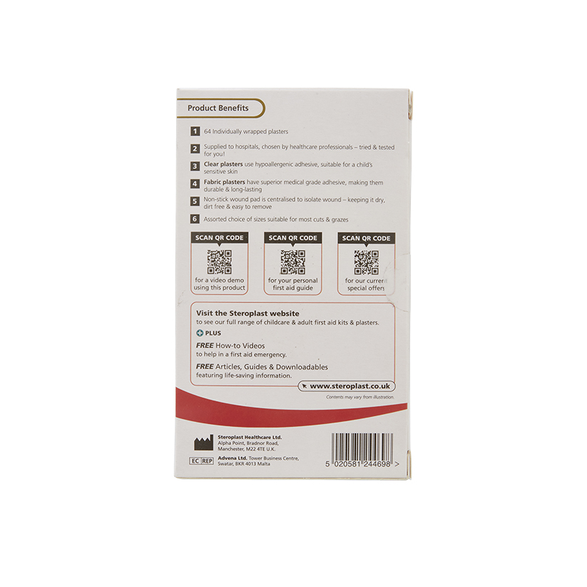 Steroplast Fabric & Clear Plasters 64's