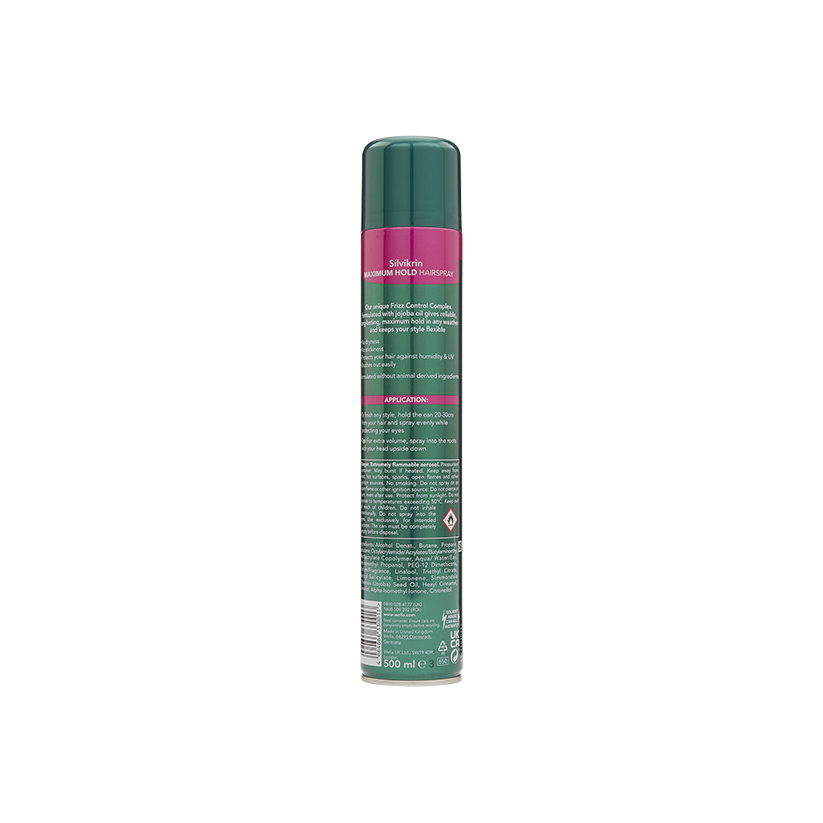 Wella Silvikrin Maximum Hold Hairspray 500ml