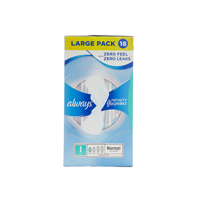 Always FlexProtect Sanitary Towels Size 1 with Wings 18’s