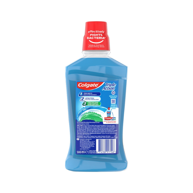 Colgate Mouth Wash Triple Action Zero Alcohol 500ml