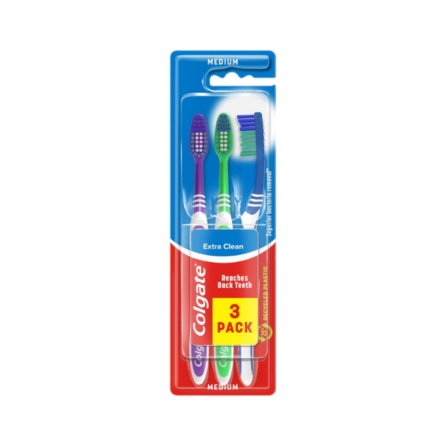 Colgate Extra Clean Toothbrush 3Pk