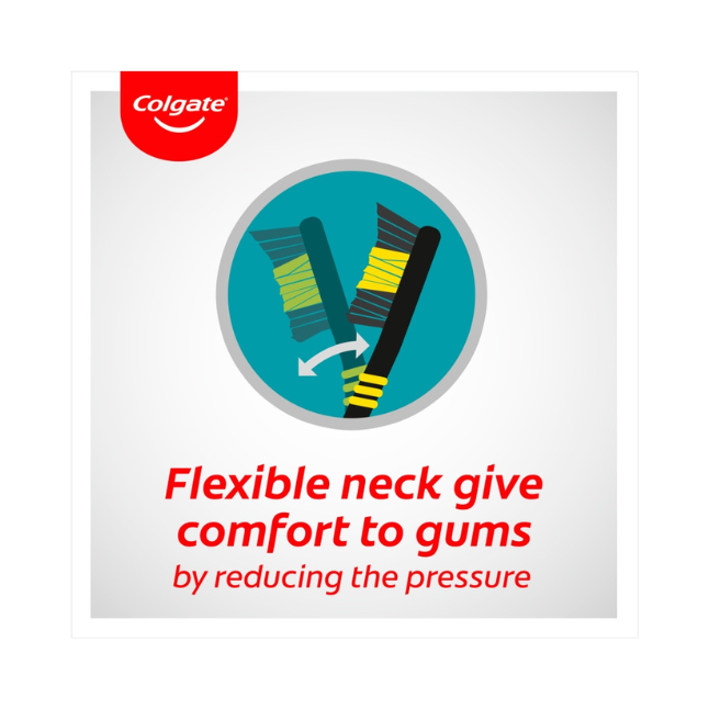 Colgate ZigZag Black Medium Manual Toothbrush x3