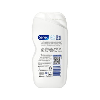 Sanex Zero% Baby Fragrance Free Bath, Wash & Shampoo 450ml