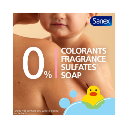 Sanex Zero% Baby Fragrance Free Bath, Wash & Shampoo 450ml