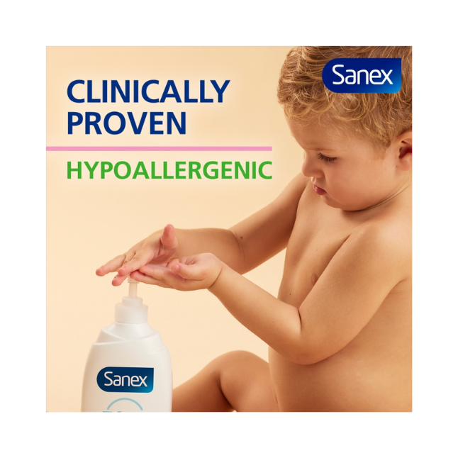 Sanex Zero% Baby Fragrance Free Bath, Wash & Shampoo 450ml