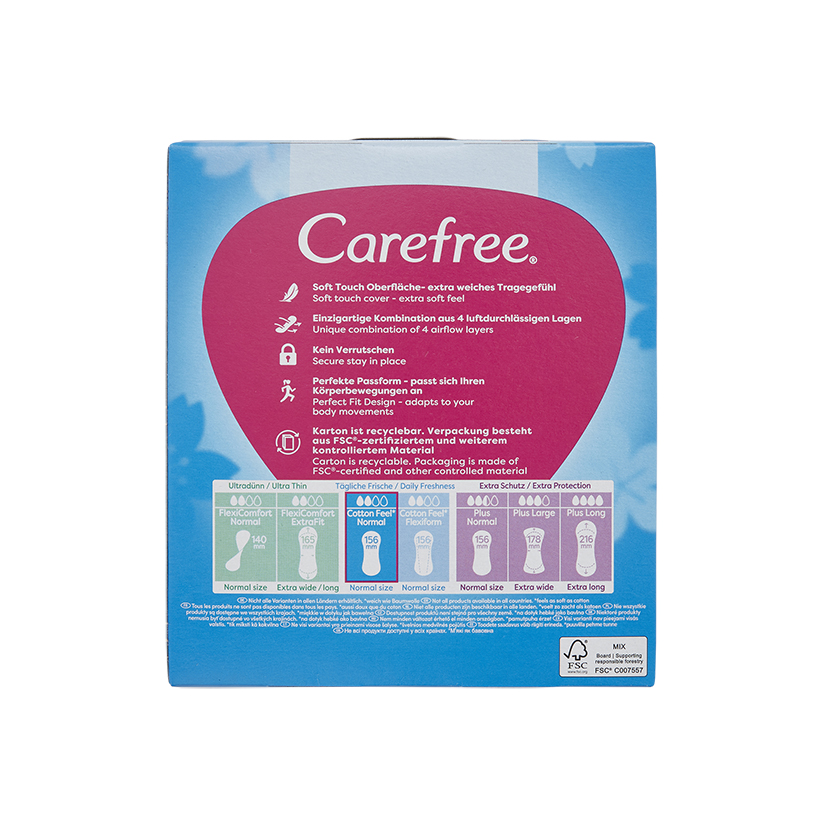 Carefree Unscented  Panty Liners 56’s