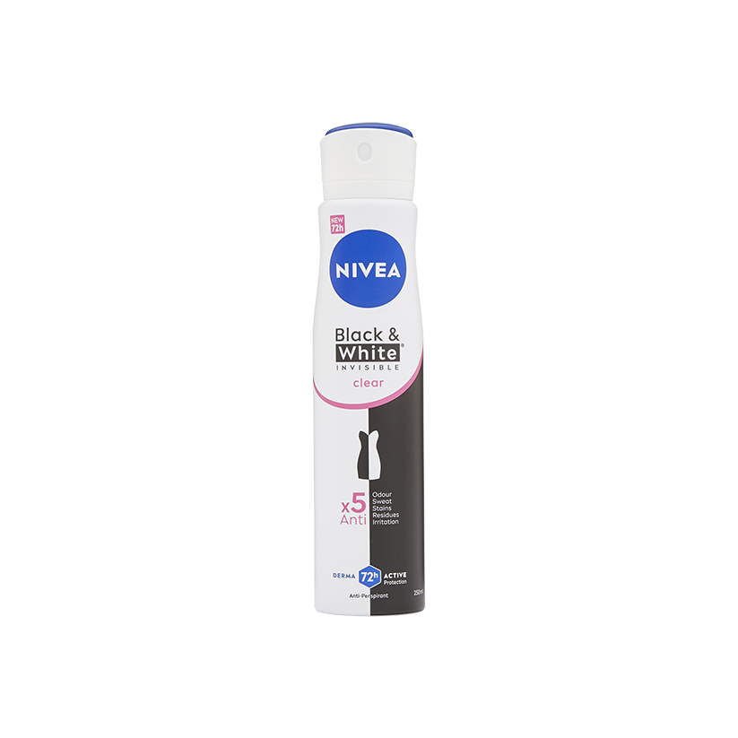 NIVEA Anti-Perspirant Deodorant Spray, Black & White Invisible 250ml