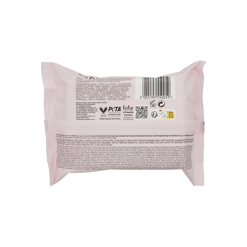 Sunkissed Skin Collagen Cleansing Face Wipes 25 Pack