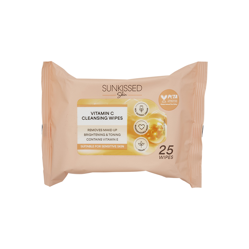 Sunkissed Skin Vitamin C Cleansing Face Wipes 25 Pack