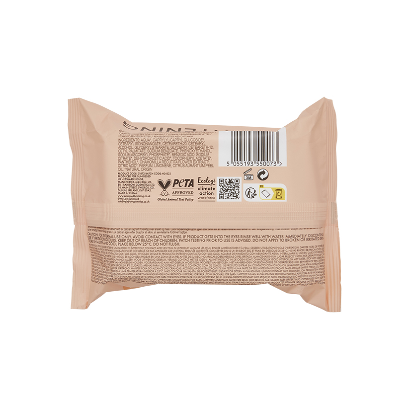 Sunkissed Skin Vitamin C Cleansing Face Wipes 25 Pack