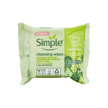 Simple Cleansing Facial Wipes 25's