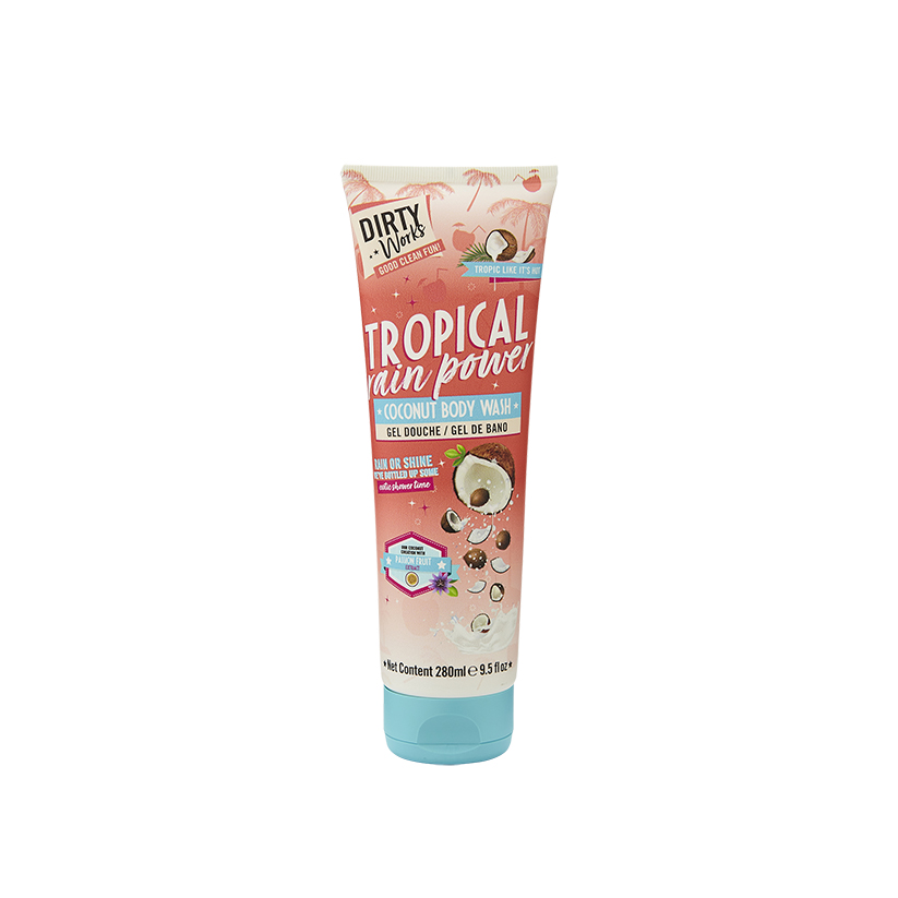Dirty Works Tropical Rain Power Coconut Body Wash 280ml