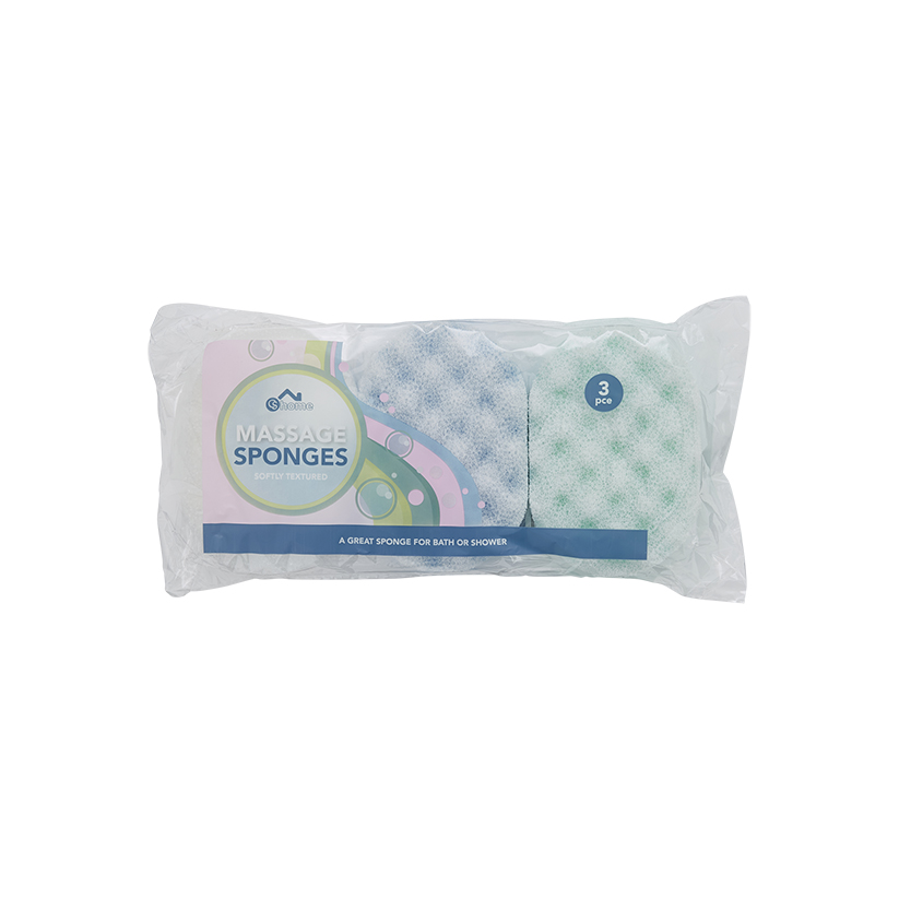 CS Home Massage Bath Sponge 3pce