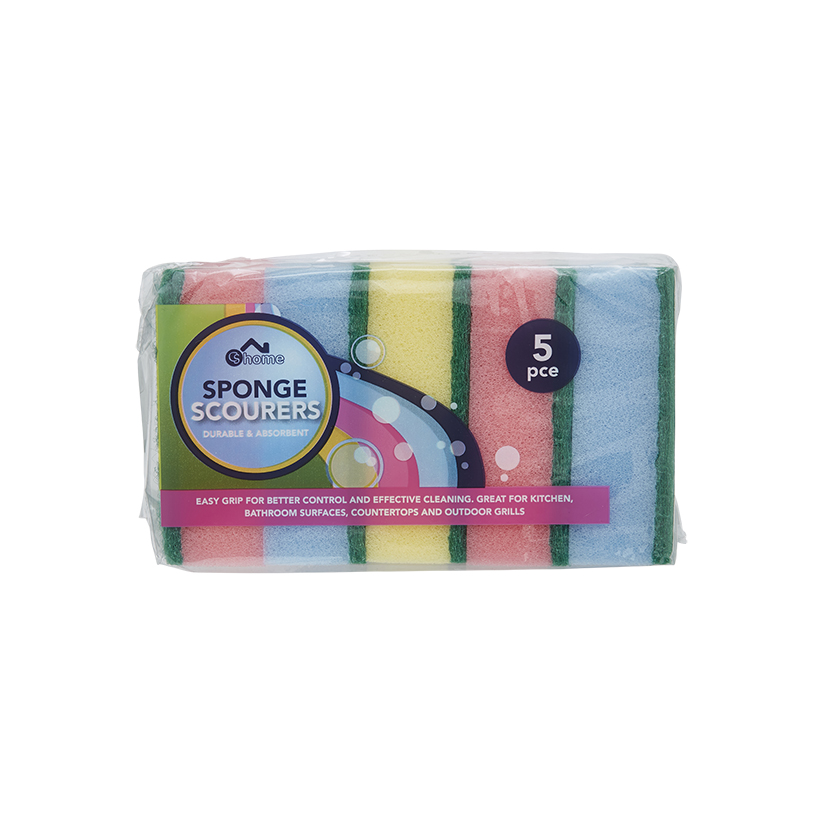 CS Home Sponge Scourers 5 Pack
