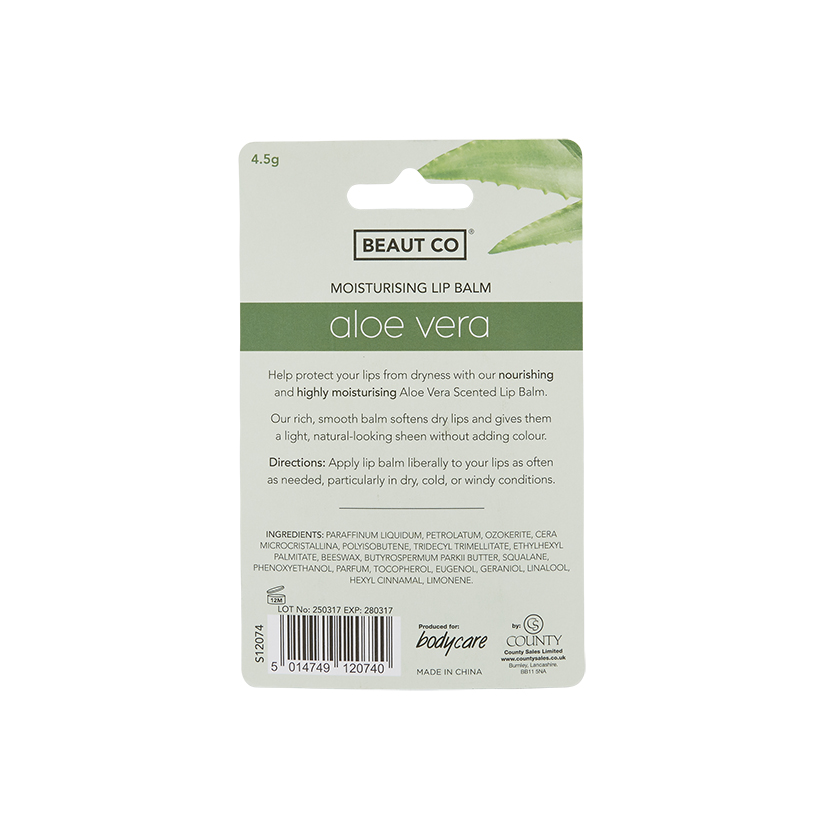 Beaut Co Aloe Vera Moisturising Lip Balm 2 Pack