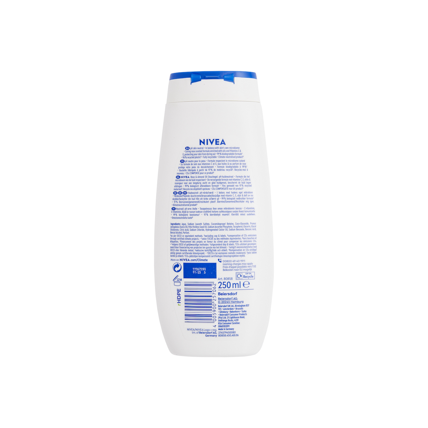 NIVEA Caring Shower Cream with Rose & Almond Oil 250ml