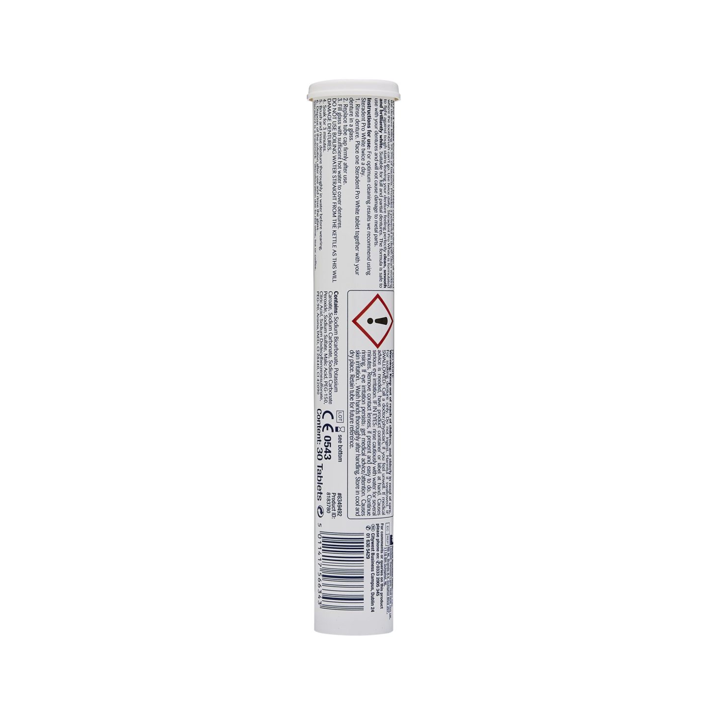 Steradent Pro White Mint Denture Cleaner Tablets 30's