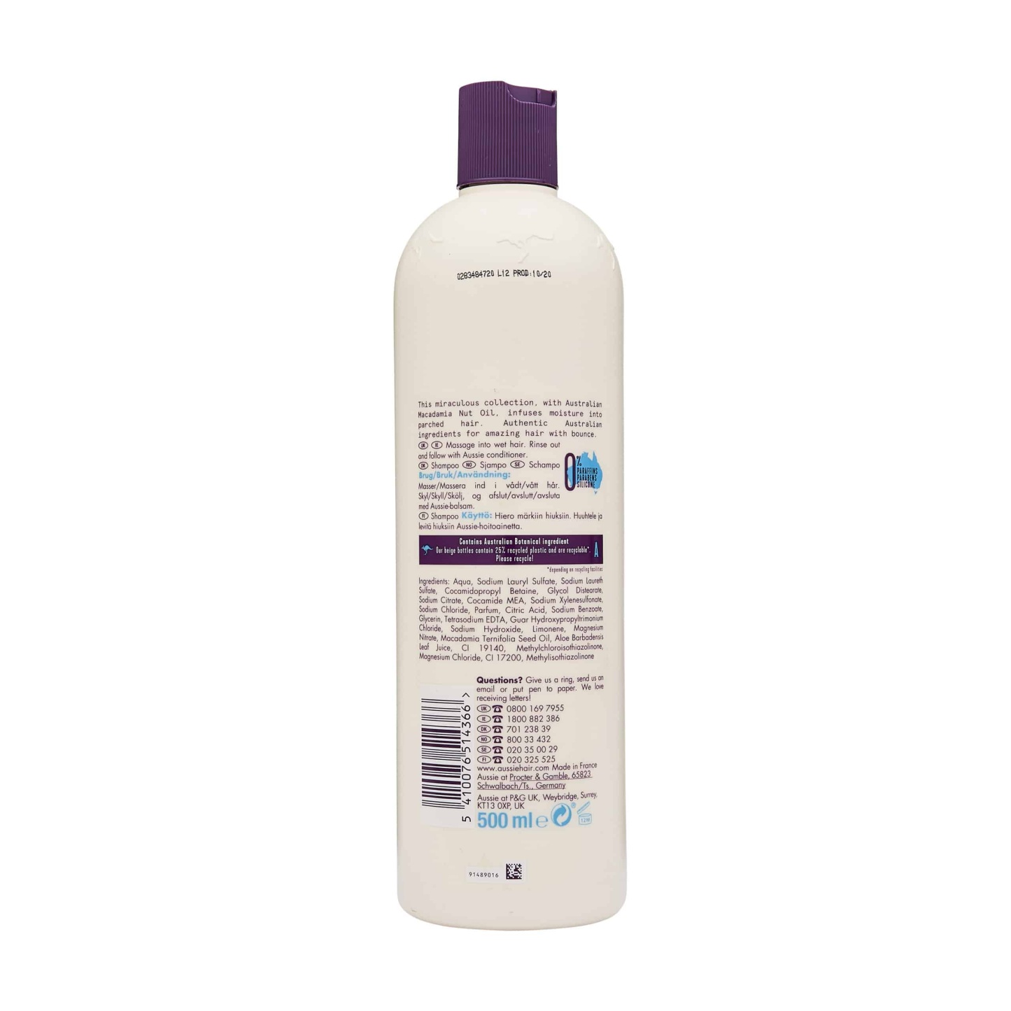 Aussie Miracle Moist Shampoo 500ml